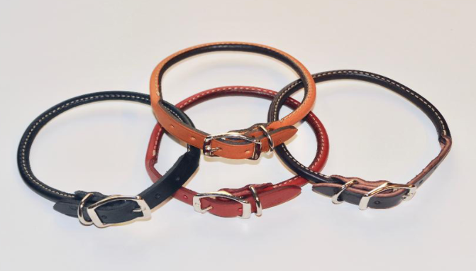 Circle t hot sale rolled leather collar