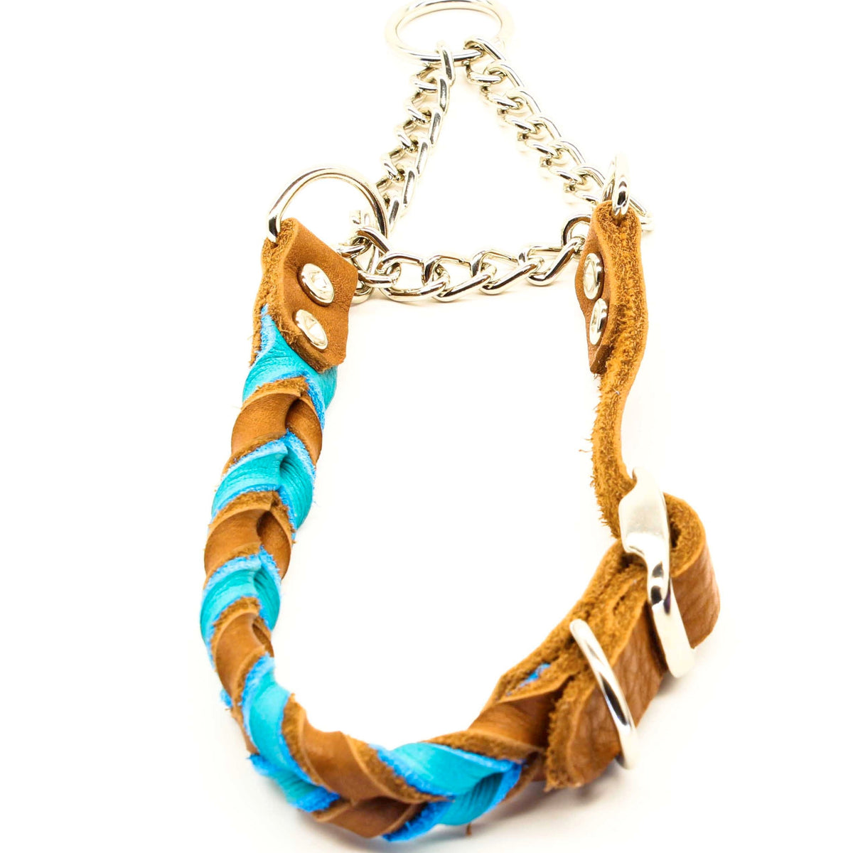 Braided Leather Adjustable Martingale Collars ProMohs Pet Products