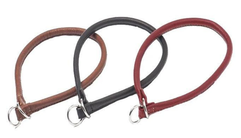 Dogline Soft Leather Rolled Slip Collars Pro Mohs Pet Products